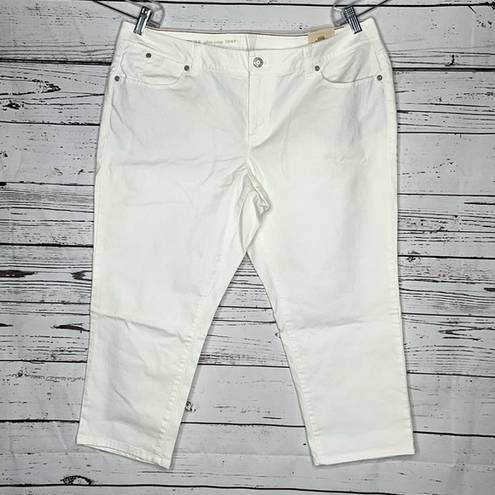 Talbots  Woman NWT Size 18WP White Signature Slim Crop Jeans