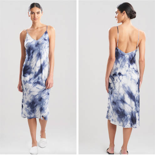 Natori NEW $130  Blue Tie Dye Sora Midi Slip Dress