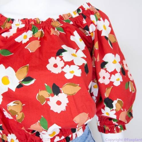 Kate Spade NWT  Botanical garden aperitif top, Red and White