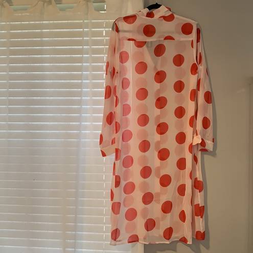 Zeagoo Polka Dot swim cover up top dress tunic size Small NWT