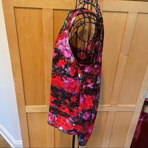 BB Dakota  red and pink floral sleeveless Top XS