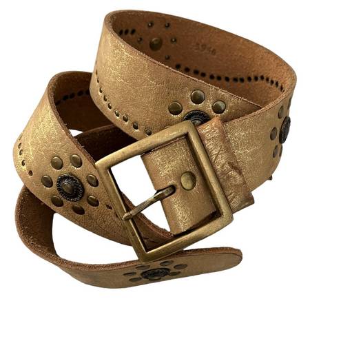 Aeropostale  Gold Leather Studded Belt, Sz L