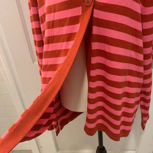 Isaac Mizrahi  | pink strip cardigan