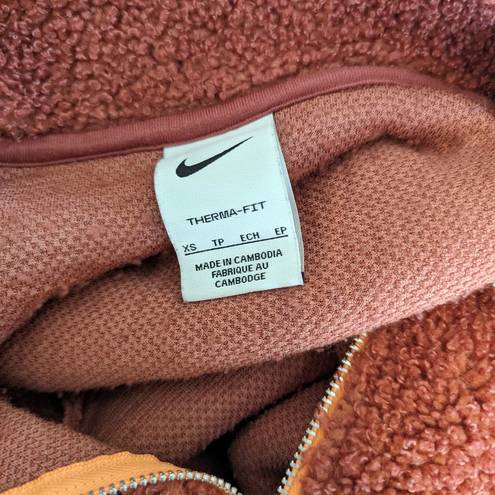 Nike Therma-Fit Half Zip Pullover Canyon Rust Peach Size XS