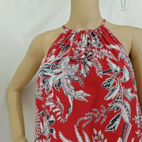 The Loft "" RED & GRAY PAISLEY PRINT SLEEVELESS SWING DRESS SIZE: XSP NWT