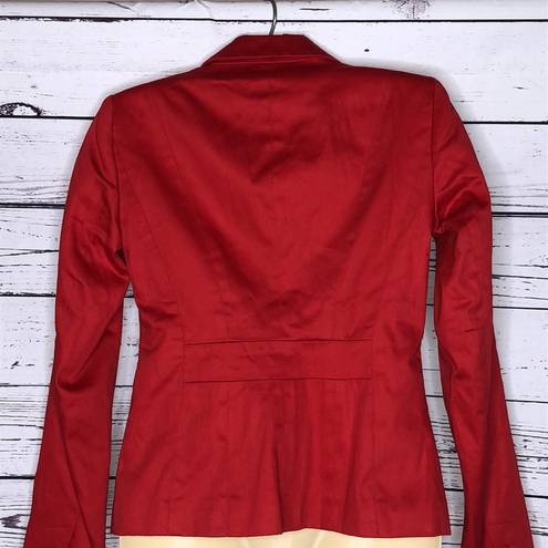 Dalia Collection  NWT Size 2 Red Button Front Fully Lined Cotton Blend Blazer