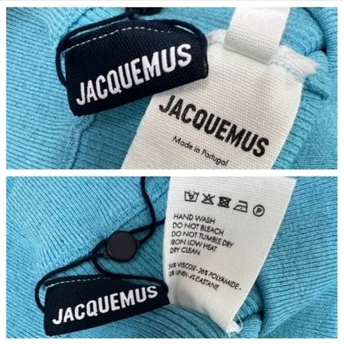 Jacquemus NWT  Le Pantalon Baunhila Ribbed Linen Blend Pants Turquoise EU 46