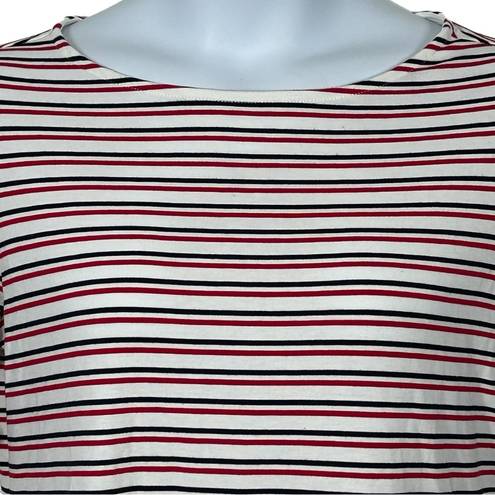 Tommy Hilfiger Tommy Hilfigure Red White and Navy Stripe Blouse Size Medium