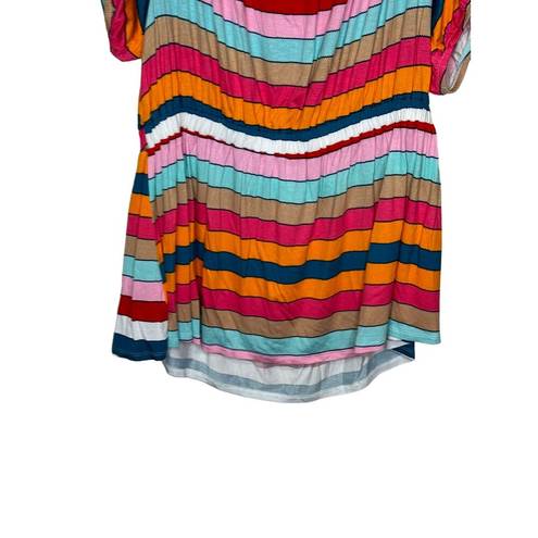 Lane Bryant  Womens Top Convertible Striped Peplum Shortsleeve Plus Sz. 18/20 NWT