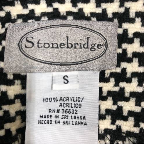 Houndstooth StoneBridge womens jacket blazer suit black & white  fringe small