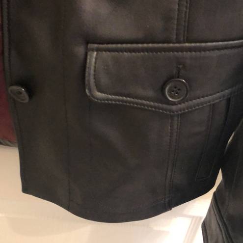 Liz Claiborne  Black Leather Coat