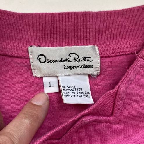 Oscar de la Renta Vintage  Expressions barbiecore pink t-shirt, size large