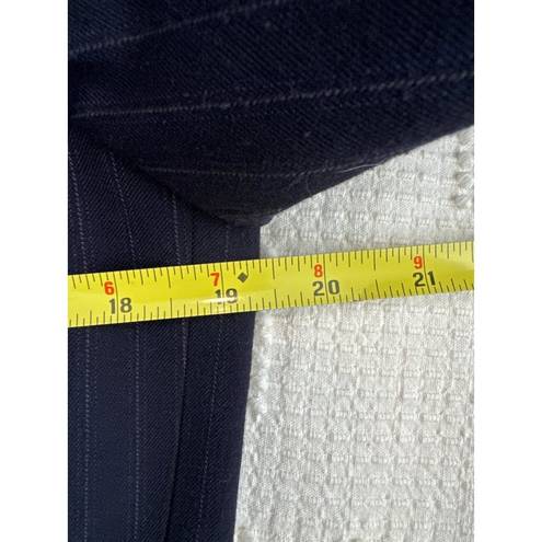 CHAPS  Womens Blazer Sz 10 Navy Pinstripe Pockets Short Classic Careerwear