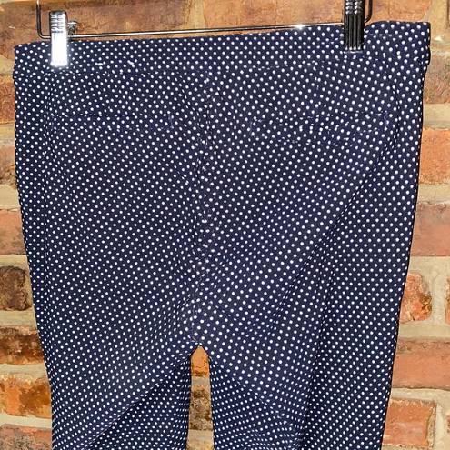 Eliane Rose  Navy Blue White Polka Dot Skinny Leg Flat Front Pants Women's Size 6