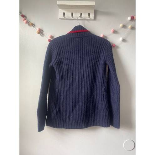 Tommy Hilfiger Tommy Hilfger Navy Blue Wool Cardigan Sweater