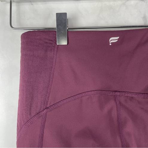 Fabletics Trapunto 7/8 High Waisted Midi Ankle Leggings Corset Quilted Mauve S