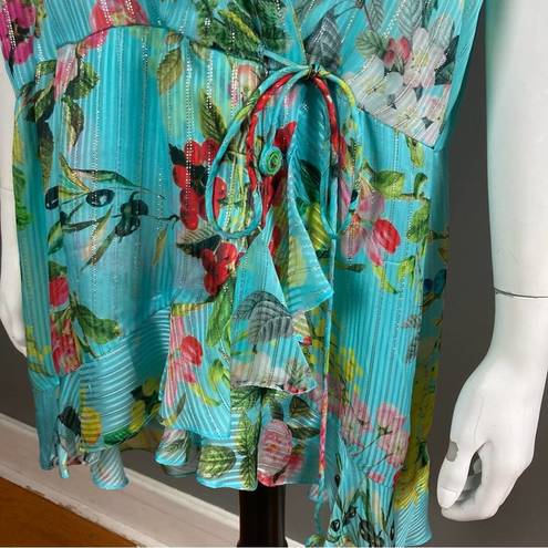 Rococo  Sand dress STUNNING!! Floral Turquoise Citrine large Beach Revolve NWT