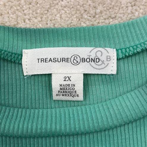 Treasure & Bond : Ribbed Green Deep Sea- Green Dewkist Tee