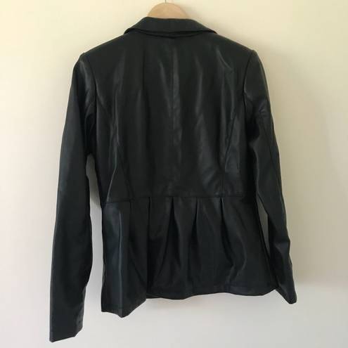 Dennis Basso  black faux leather jacket