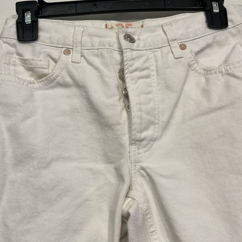 We The Free Women's Free People Maggie Mid Rise Straight Leg Jeans Optic White  Size 25 EUC