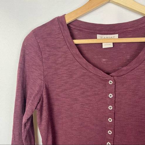 Ariat  Burgundy Red Henley Long Sleeve T-Shirt S