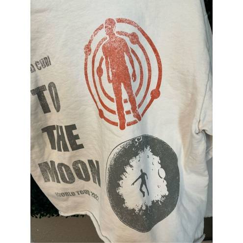 The Moon Authentic Kid Cudi To  Tour NASA Crewneck Sweatshirt Cropped Medium