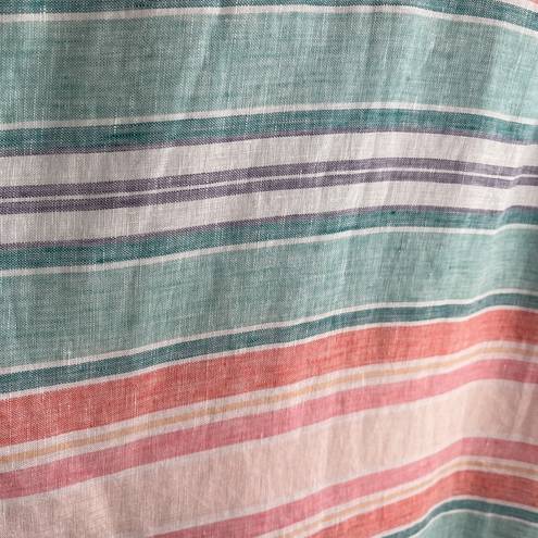 Krass&co Island  Linen Tank Dress Summer Travel Pastel color striped, Size XS