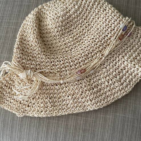 Krass&co Golden Grove Trading  Woven Sun Hat with Beading Detail Size S/M