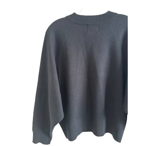 The Row All: Women's Small Long Sleeve Mock Neck Solid Black Pullover Sweater