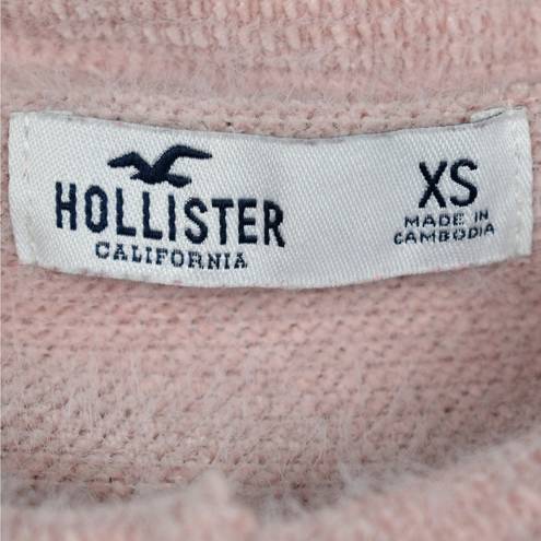 Hollister Soft & plush light pink mauve cropped Henley shirt top sz xsmall