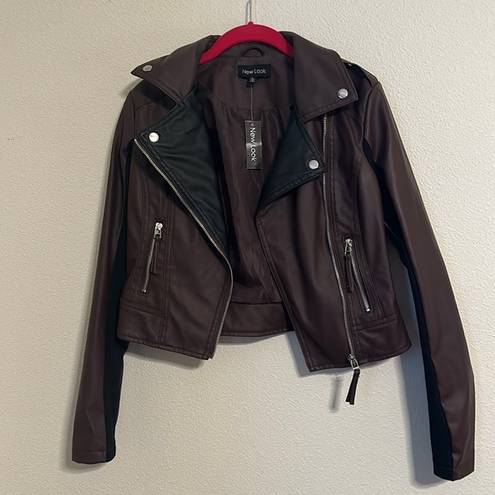 New Look NWT Chocolate Brown Faux Leather Jacket