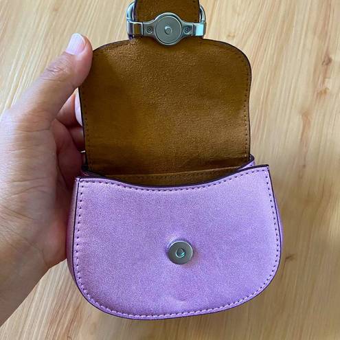 Coach  Silver/Metallic Lilac Morgan Card Case On A Chain #CP245