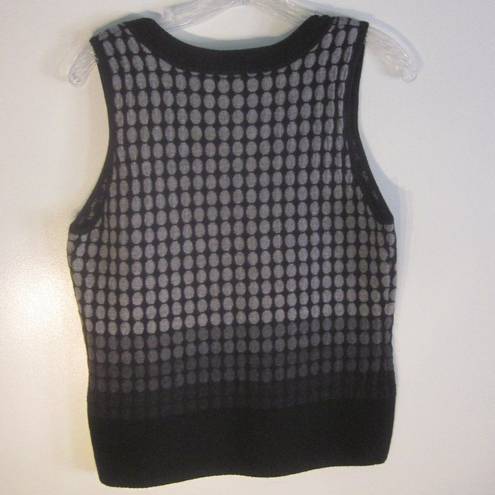 Talbots  Wool Vest  Sweater Top Black & Gray 1980's Vintage