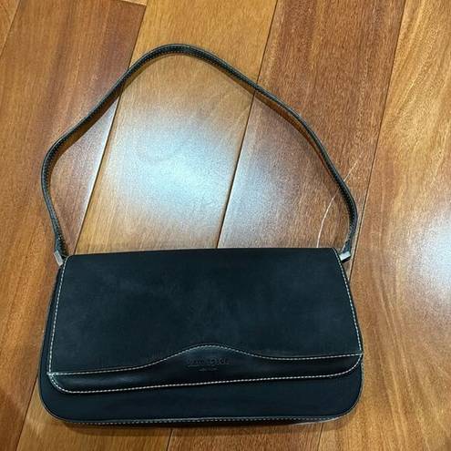 Kate Spade  New York black leather trim shoulder bag