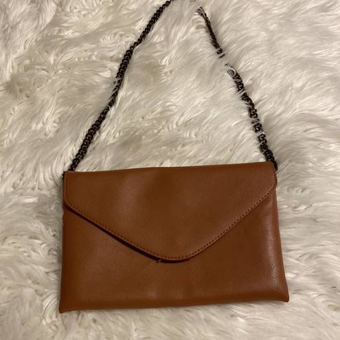 J.Crew  100% Leather Purse /Clutch tan/ brown color excellent condition