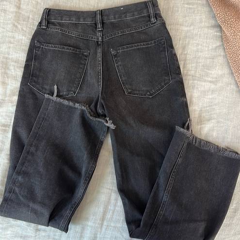 ALLSAINTS NWOT  Mazzy Black Cropped Wide Leg Raw Hem Jeans Size 25 $249!