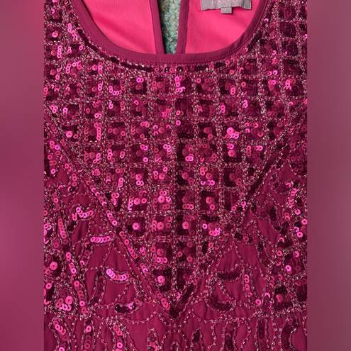 Harper  magenta sequined lined tank, size large