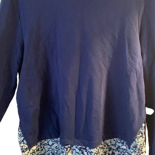 Isaac Mizrahi Pre Owned Women’s  Live Blouse Shirt Top Hoodie Sz Med Floral