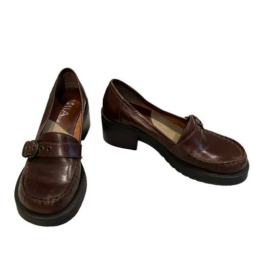 MIA Vintage  90’s/ Y2K Leather Chunky Heel Loafers, Sz 8.5