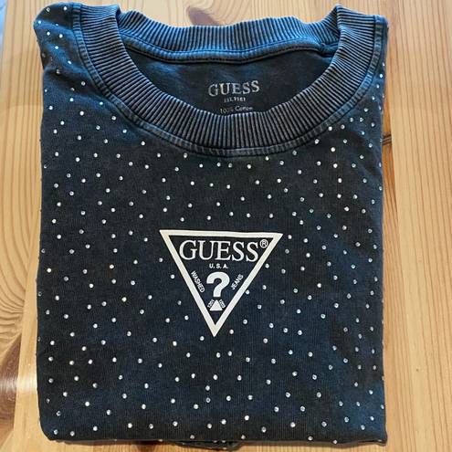 GUESS Stars Rhinestone Logo Tee