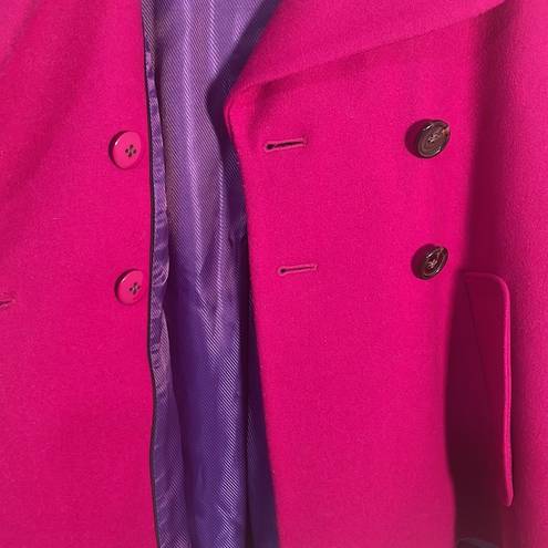 Banana Republic  Wool Blend Pea Coat Fuchsia Size S Petite