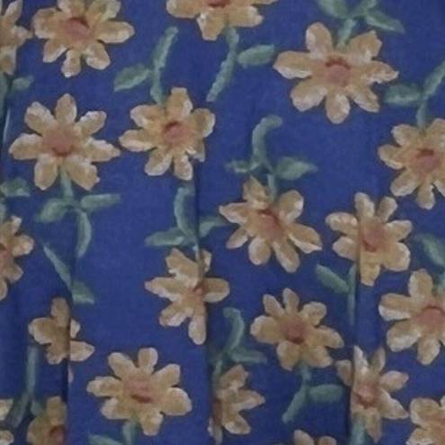 LuLaRoe  Dress Women XS Blue Yellow Floral Print Flowers Daisies A-Line Nicole