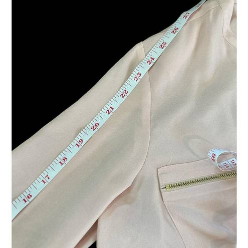 Calvin Klein  Zip Pocket Utility Blouse Top Blush Pink Work Business Size Large