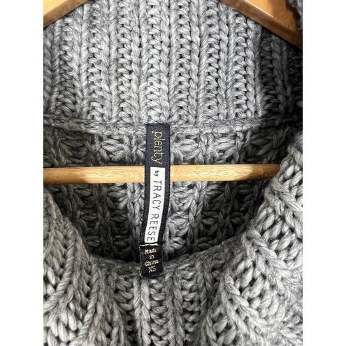 Tracy Reese Plenty By  Cowl Neck Chunky Knit Sweater XS Oversized Gray Layering