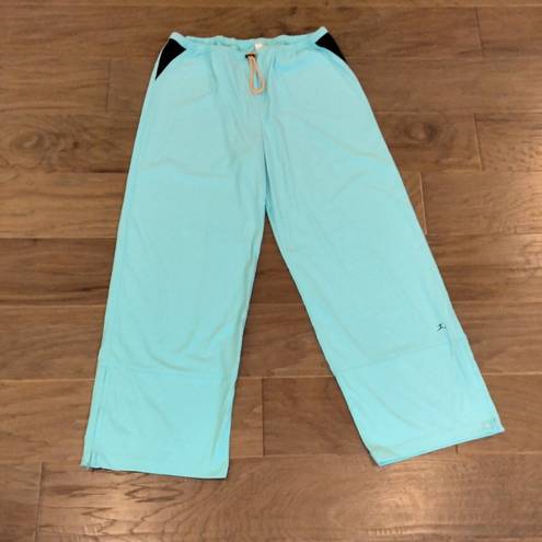 Danskin Turquoise Jogger Ladies LARGE Lightweight Stretch Dance Pants