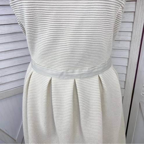 American Eagle Outfitters Ribbed Knit Cage Back Mini Dress Cream 6 Fit Flare