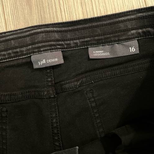 J.Jill  Denim 5 Pocket Legging Jegging Jeans | Faded Black Wash | 16