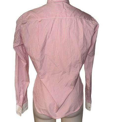 The Row E Tautz Savile Top Pink Striped Sz 10