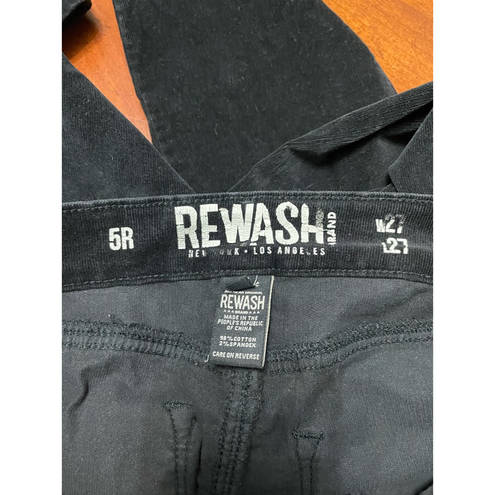 REWASH  Womens Skinny Slim Pants Black Stretch Corduroy 5R/27