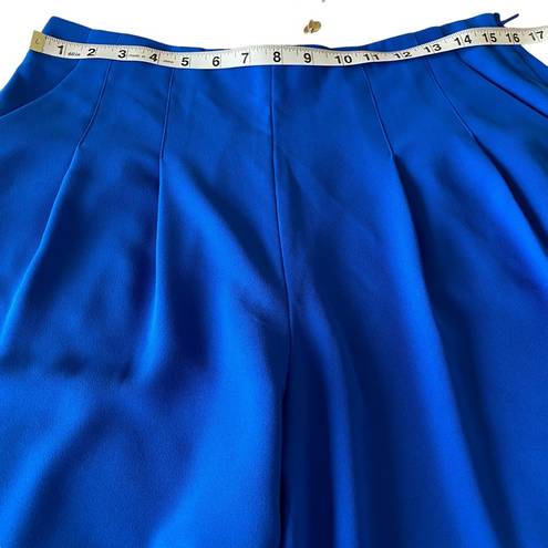 Ted Baker  Zettah Pleated Wide Leg Cropped Blue Culotte Pants Size 8